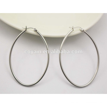 Silver hoops earrings oval small hoop earrings for women